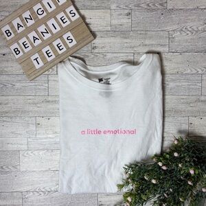 Hanes Women’s White T-Shirt with Pink Print